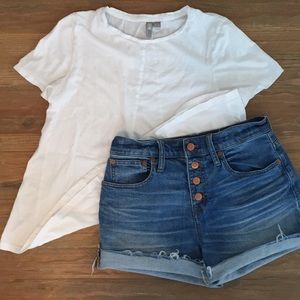 High rise button up jean shorts by Madewell Sz 25